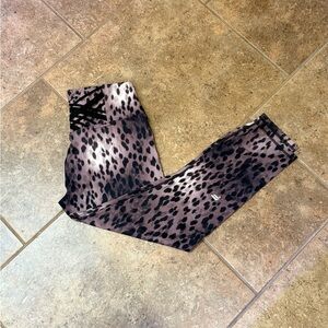 Fabletics Leopard Print Leggings - Black and Brown